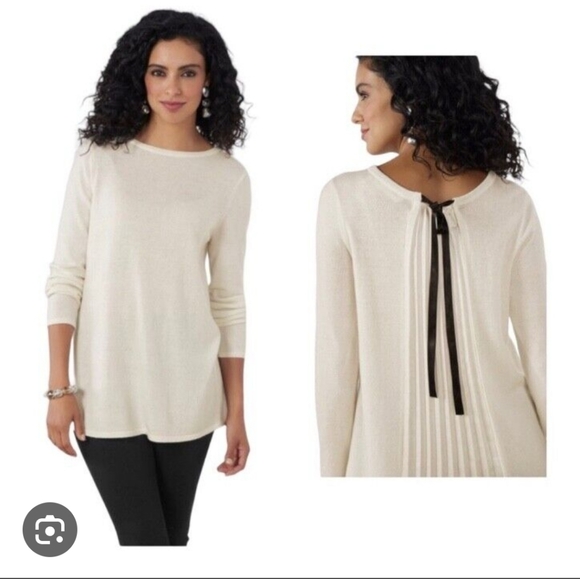 Soft Surroundings Pleated Wool Blend Tunic Reserva Sweater Size 2X